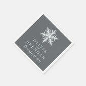 Serviette En Papier Flammes de neige gelées d'hiver | MARIAGE (Coin)