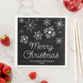Serviette En Papier Flammes de neige noires et blanches (En situation)