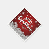 Serviette En Papier Flammes de neige personnalisées ROUGE BLANC JAUNE  (Coin)