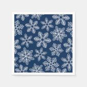 Serviette En Papier Flammes de neige sur bleu foncé (Devant)