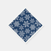 Serviette En Papier Flammes de neige sur bleu foncé (Coin)