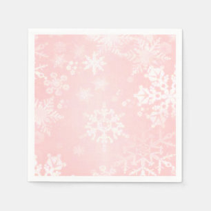 Serviette En Papier Flammes de neige sur Naples en papier rose