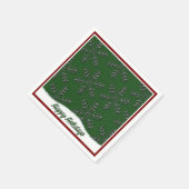 Serviette En Papier Flammes de neige vertes Noël Naples (Coin)