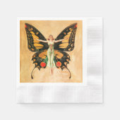 Serviette En Papier Flapper Butterfly Flying Woman Illustration (Devant)