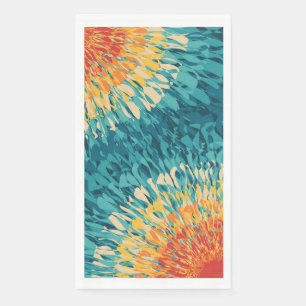 Serviette En Papier Flare solaire de style rétro coloré