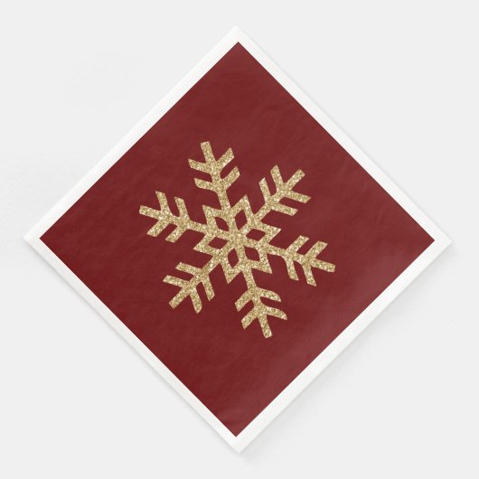 Serviette En Papier Fléau de neige Parties scintillant rouge or (Coin)