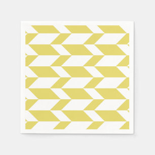 Serviette En Papier Flèche à deux tons en gras Chevron rayé jaune blan