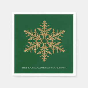 Serviette En Papier Flèche de neige verte Gold