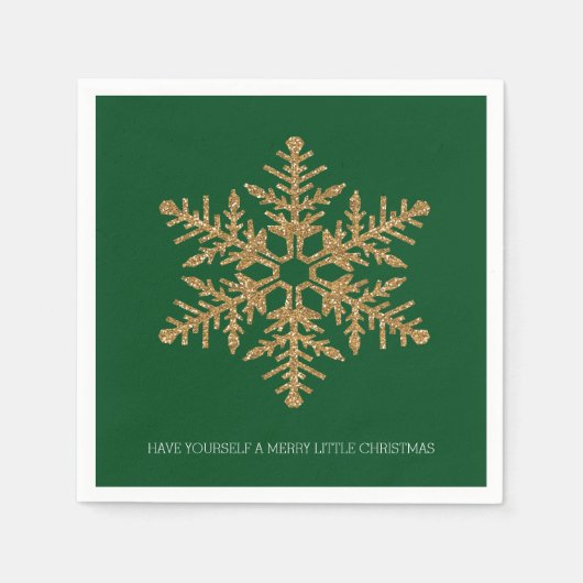 Serviette En Papier Flèche de neige verte Gold (Devant)