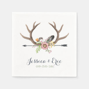 Serviette En Papier Flèche fleur sauvage et Antlers