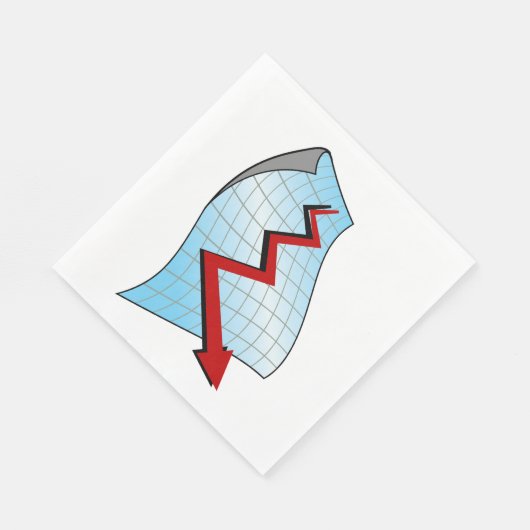 Serviette En Papier Flèche rouge du graphique descendant (Coin)