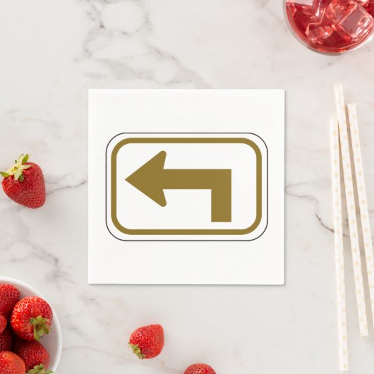 Serviette En Papier Flèche vers la gauche Symbole de route directionne (En situation)