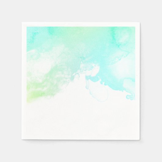 Serviette En Papier Flèches Abstraites vert et bleu (Devant)