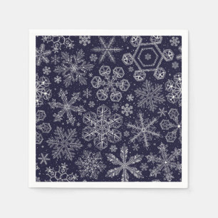 Serviette En Papier Flèches blanches sur bleu