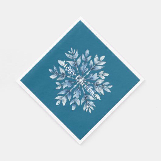 Serviette En Papier Flèches bleues hivernales (Coin)