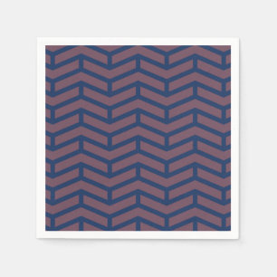 Serviette En Papier Flèches croquantes et opposées Chevron Rose Bleu