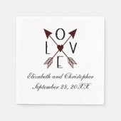 Serviette En Papier Flèches d'amour personnalisées Anniversaire Mariag (Devant)