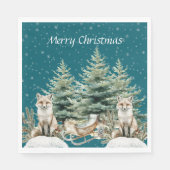 Serviette En Papier Flèches de neige de l'arbre de Noël Fox (Devant)