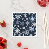 Serviette En Papier Flèches de neige Design hiver Bleu froid mou (En situation)