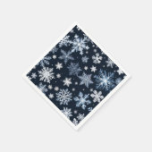 Serviette En Papier Flèches de neige Design hiver Bleu froid mou (Coin)