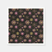 Serviette En Papier Flèches de neige en or et en noir (Devant)