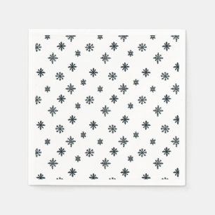 Serviette En Papier Flèches de neige modernes Noir & Blanc