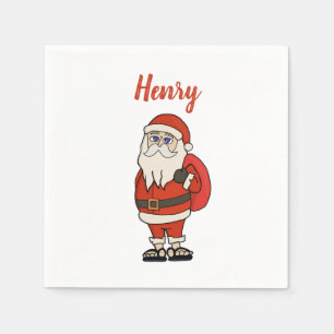 Serviette En Papier Flèches de Noël du Père Noël sur mesure