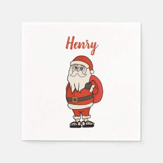 Serviette En Papier Flèches de Noël du Père Noël sur mesure (Devant)