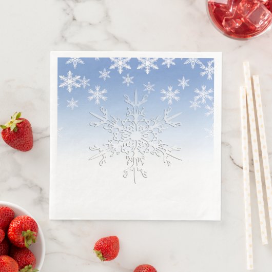 Serviette En Papier Flèches d'hiver bleu (En situation)