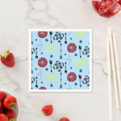 Serviette En Papier Flèches et cibles du tir à l'arc bleu (En situation)