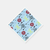 Serviette En Papier Flèches et cibles du tir à l'arc bleu (Coin)