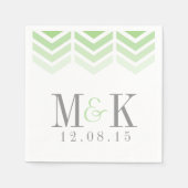Serviette En Papier Flèches Ombre moderne Chevron moderne Monogram Nap (Devant)