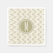 Serviette En Papier Flèches tribales | Monogramme Parties scintillant  (Devant)