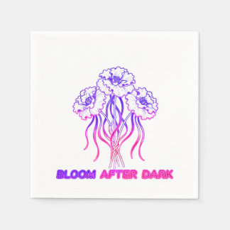 Serviette En Papier Fleur abstraite rose néon - Fête vibrante