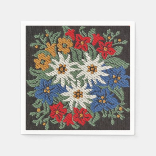 Serviette En Papier Fleur alpine suisse Edelweiss (Devant)