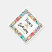 Serviette En Papier Fleur Anniversaire Fête Nom personnalisé Age Flora (Coin)