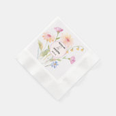 Serviette En Papier fleur aquarelle modifiable (Coin)