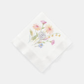 Serviette En Papier fleur aquarelle modifiable (Coin)