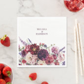 Serviette En Papier Fleur automne Dahlia Merci foncé (En situation)