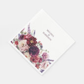 Serviette En Papier Fleur automne Dahlia Merci foncé (Coin)