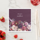 Serviette En Papier Fleur automne Dahlia Merci foncé (En situation)