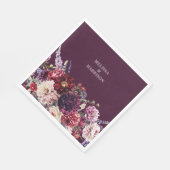 Serviette En Papier Fleur automne Dahlia Merci foncé (Coin)