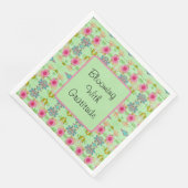 Serviette En Papier Fleur avec Gratitude Eclectique Jardin Napkins (Coin)