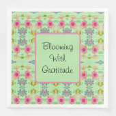 Serviette En Papier Fleur avec Gratitude Eclectique Jardin Napkins (Devant)