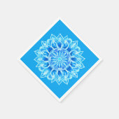 Serviette En Papier Fleur Batik Mandala en Turquoise (Coin)