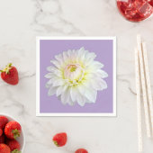 Serviette En Papier Fleur blanche et jaune (En situation)