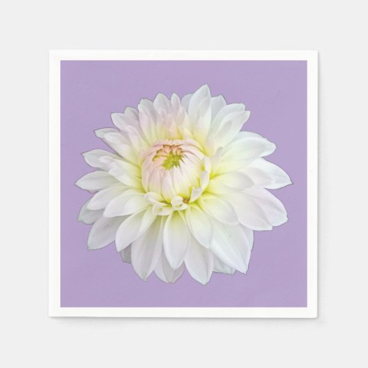 Serviette En Papier Fleur blanche et jaune (Devant)