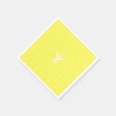 Serviette En Papier Fleur blanche Pastel Jaune Pâques (Coin)