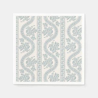 Serviette En Papier Fleur bleu poussiéreuse rayée sur os