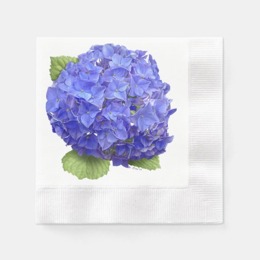 Serviette En Papier Fleur Blue Hydrangea (Devant)